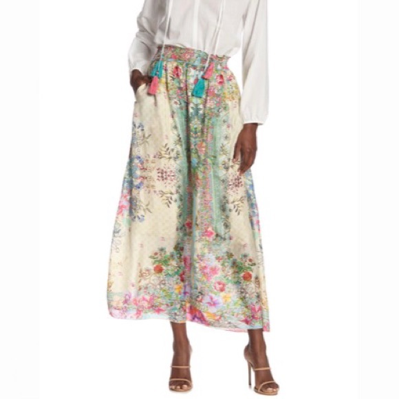 Johnny Was Jenlynn Silk Maxi Skirt Smocked Waist - Picture 4 of 11